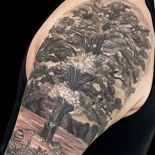 Modern realistic tattoo art